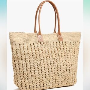 HAT ATTACK ANYA TOTE large vacation tote raffia